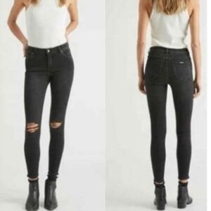 Rolla's Jeans Womens 28 Black Westcoast Ankle Skinny Distressed Minimalist